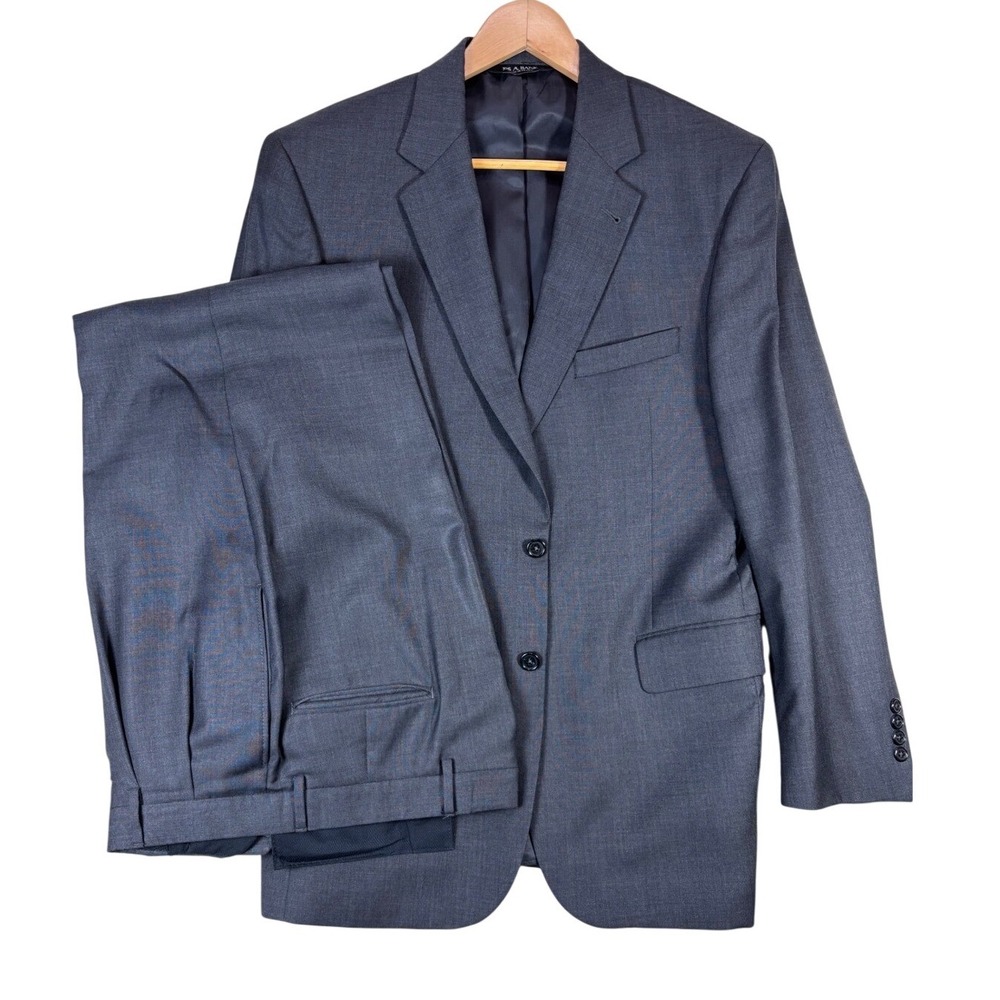 Jos. A. Bank Signature Collection‎ Mens 41 RG Charcoal Wool Silk Two Button Suit
